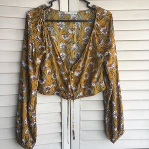 Floral Long Sleeved Crop Top